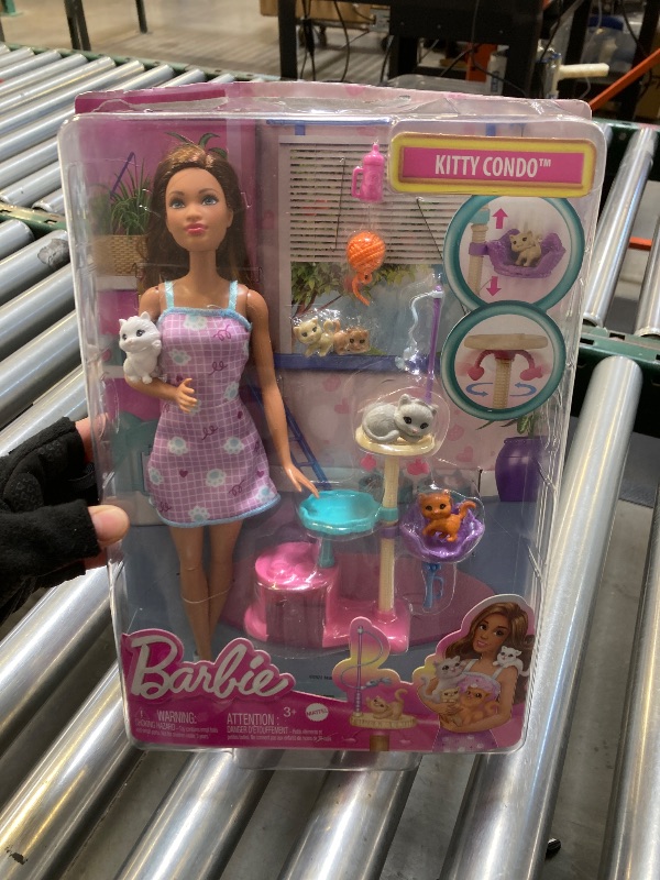 Photo 1 of Barbie Kitty Condo Doll & Pets, Cat Tree Toy Playset with 5 Kitten Figures & Accessories