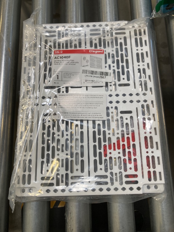 Photo 1 of Legrand - OnQ Universal Mounting Plate 10 Inch, Secure Devices in Structured Media Enclosure Mounting Plate, Mounting Plate with 2 Rachet Clamps, Recessed Wall Plate to Organize Cable, White, AC1040F