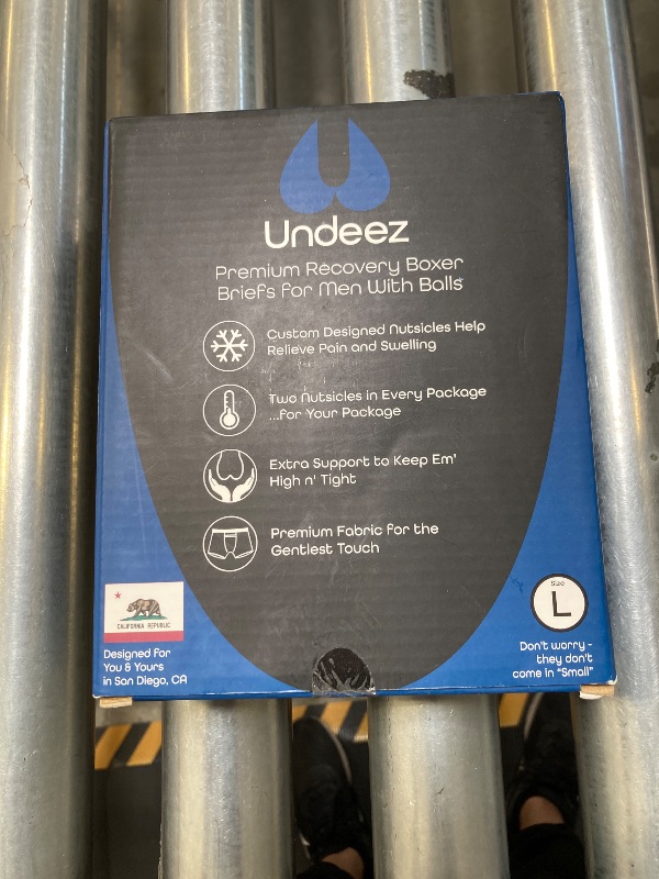 Photo 1 of Undeez Vasectomy Underwear - Comes With 2-Custom Fit Ice Packs and Snug Boxer Briefs For Testicular Support and Pain Relief Black