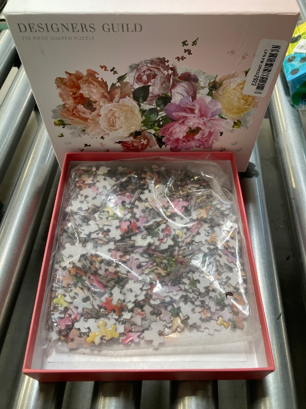 Photo 1 of Galison Designers Guild Tourangelle Shaped Puzzle, 750 Pieces, 16.25” x 26” – Shaped Jigsaw Puzzle Featuring a Tourangelle Peony – Thick Sturdy Pieces, Challenging Family Activity, Great Gift Idea
