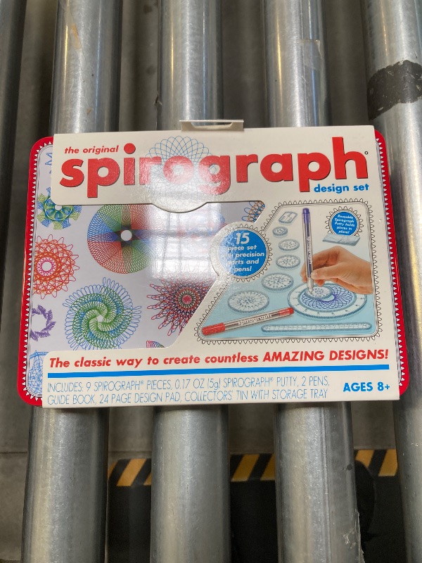 Photo 1 of Spirograph Design Set Collectors Tin – Arts and Crafts, Kids Toys, Art Supplies, Craft Supplies, Drawing Kit, Spiral Art, Classic Gear Design Kit, Pens, Design Sheet Included, Ages 8 and Up