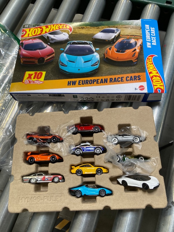 Photo 1 of Hot Wheels Toy Cars, 10-Pack of Race Cars, Includes 1:64 Scale Corvette, Lamborghini, McLaren Originals