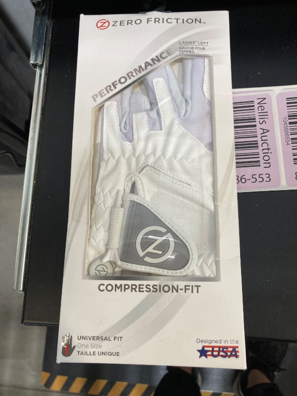 Photo 1 of Zero Friction Women's Golf Gloves, Left Hand, One Size, White