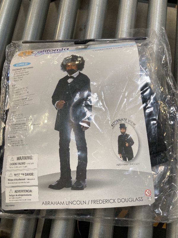 Photo 1 of California Costumes Boys Abraham Lincoln/Frederick Douglass Costume X-Large (12-14), Black
