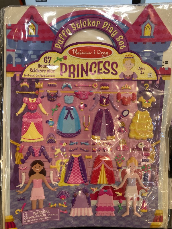 Photo 1 of Melissa & Doug Puffy Sticker Activity Books Set: Dress-Up, Princess, Mermaid - 208 Reusable Stickers - FSC Certified