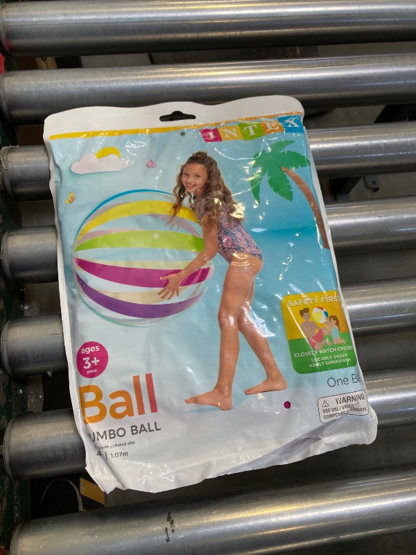 Photo 1 of Intex Jumbo Inflatable Ball with Colorful Dot Pattern, Multi, 42"