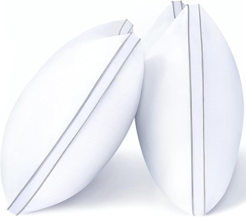 Photo 1 of viewstar Pillows Queen Size Set of 2, Hotel Quality, Down Alternative Gusseted Bed Pillows for Side, Back, or Stomach Sleepers, White
