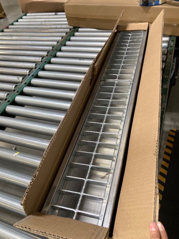 Photo 1 of 304 Stainless Steel Channel Drain with Galvanized Steel Grate 39.4x9x6 in, B Class Channel Drain Kit for 3” Pipe, Heavy Duty Durable Trench Drain System for Outdoor, Driveway, Garage, Yard

