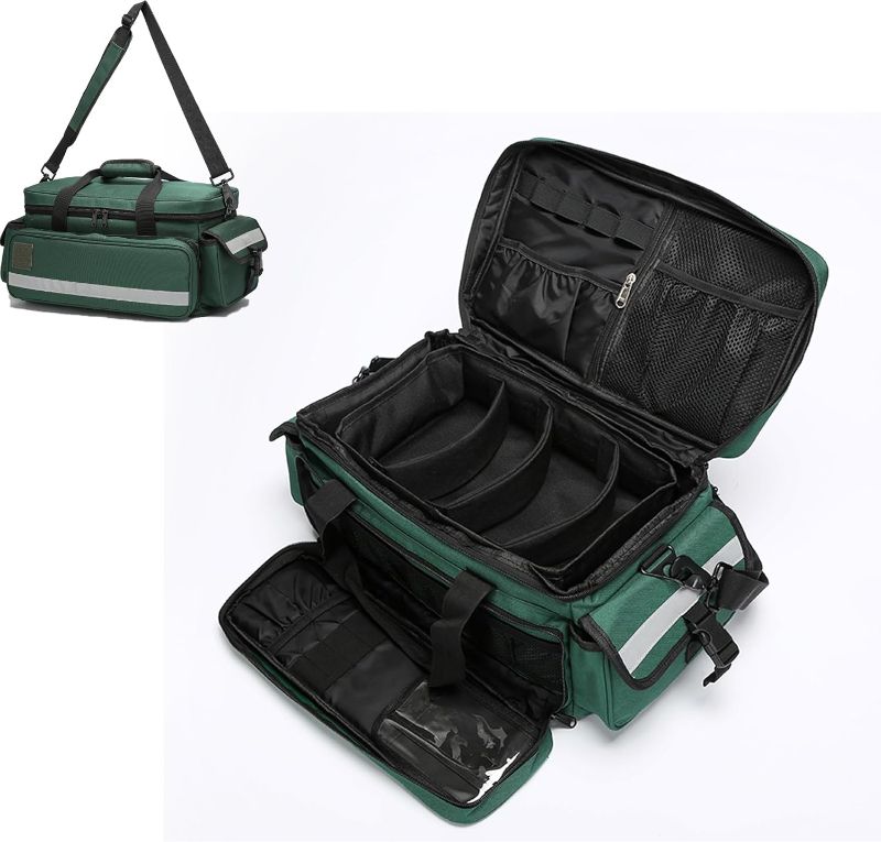 Photo 1 of First Aid Bag,Medical Bag,First Responder Bag for Trauma,Medical Bag Organizer with Detachable Dividers for Nurses,Home Health Care,EMT(Bag Only)
