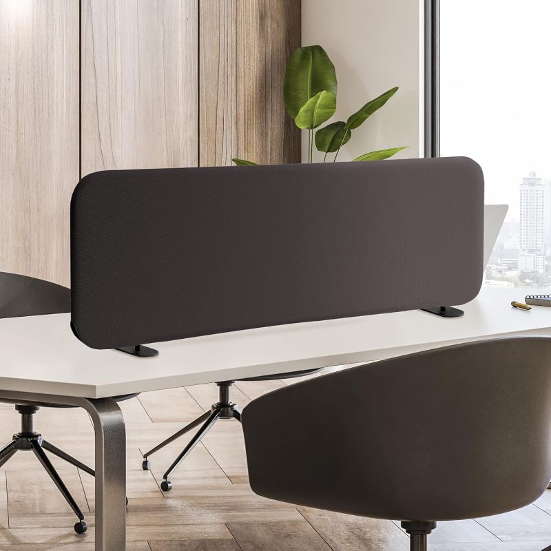 Photo 1 of Desk Divider, Portable Desktop Privacy Panels Partition for Study, Home Office, Workplace, Students, Free Standing, Anti-Scratch, 48"x18", Iron
