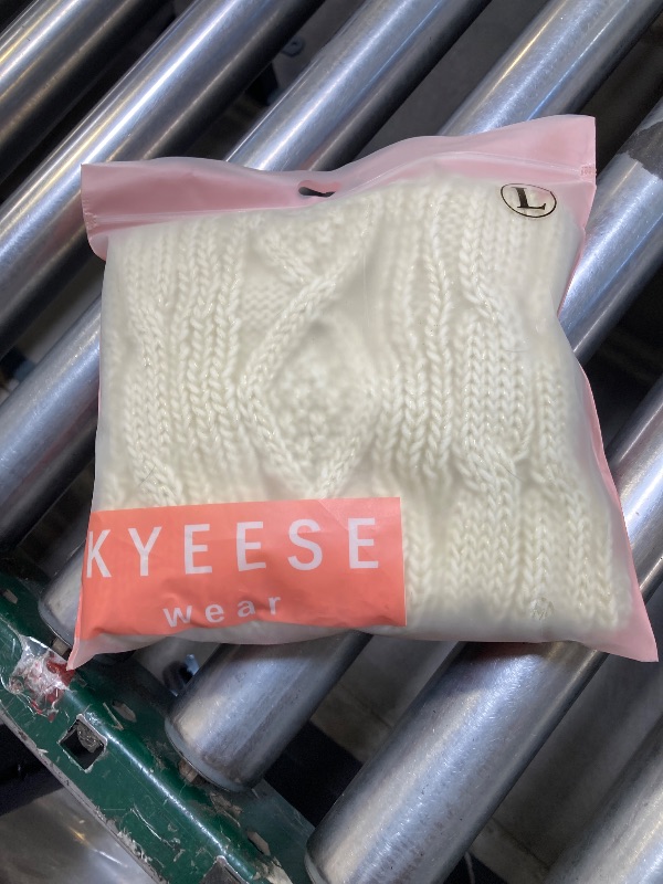 Photo 1 of KYEESE Dog Sweaters for Medium Dogs Turtleneck Dog Cable Knit Puppy Sweater with Golden Thread for Cold Weather, Beige, Large