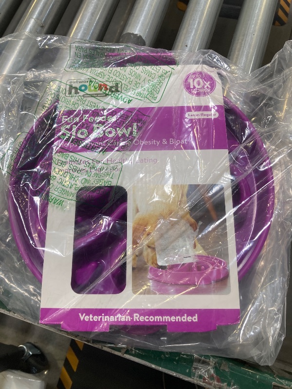 Photo 1 of Outward Hound Fun Feeder Slo Bowl, Large Slow Feeder Dog Bowl, 4 Cups, Purple