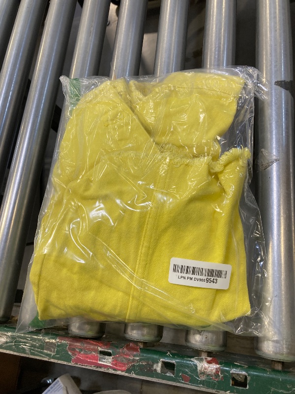 Photo 1 of LONGBIDA Women's Jean Jacket Frayed Washed Button Up Cropped Denim Jacket With Pockets(Yellow,S)