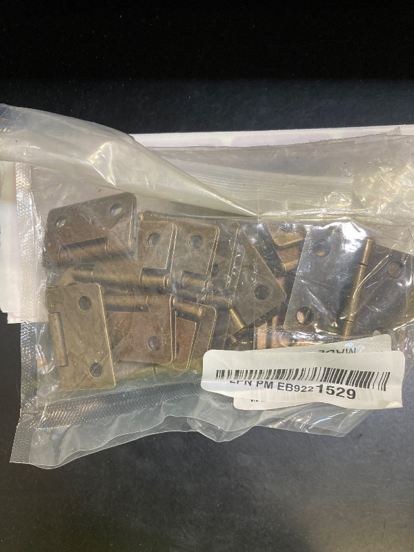Photo 1 of Antrader Vintage Bronze Mini Hinges, 1.5" x 1.3" Metal Foldable Hinge for Cabinet Door Closet, Pack of 24