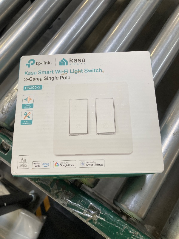Photo 1 of Kasa Smart Switch 2-Gang HS200-2, Single Pole,Neutral Wire Required, 2.4GHz Wi-Fi Light Switch Compatible with Alexa and Google Home, UL Certified, No Hub Required, White