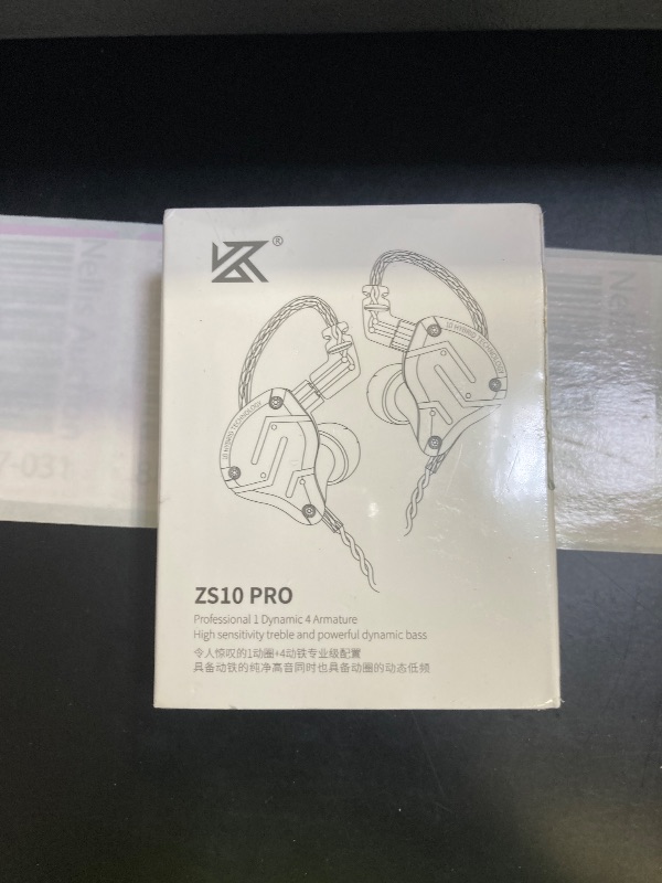 Photo 1 of Linsoul KZ ZS10 Pro, 4BA+1DD 5 Driver in Ear Monitor, HiFi Wired Earbuds, Gaming Earbuds, Hybrid IEM Earphones with Stainless Steel Faceplate, Detachable Cable for Musician(with Mic, Black)