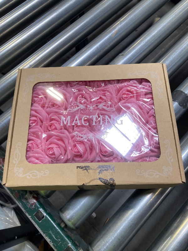 Photo 1 of MACTING Artificial Flowers 30PCS Pink Fake Flowers with Stem Real Touch Soft Foam Roses Wedding Bouquet Table Centerpieces Party Bridal Shower Birthday Home Spring Summer Decor