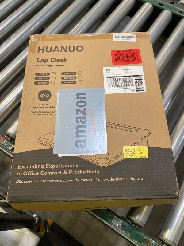 Photo 1 of HUANUO Portable Lap Laptop Desk with Pillow Cushion, Fits up to 15.6 inch Laptop, with Anti-Slip Strip & Storage Function for Home Office Students Use as Computer Laptop Stand, Book Tablet