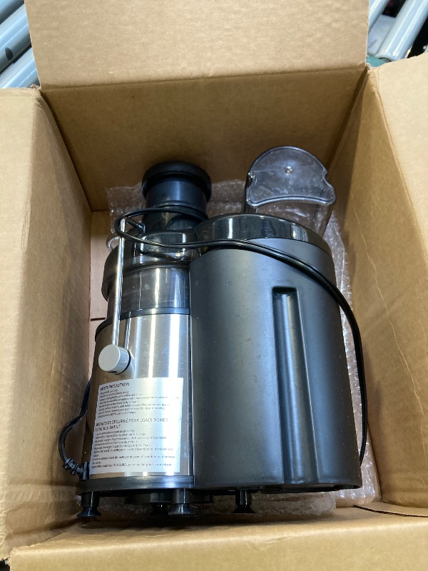 Photo 1 of QCen Juicer Machine, 800W Centrifugal Juicer Extractor with 3” Wide Mouth Feed Chute for Fruits & Vegetables, Easy to Clean, Stainless Steel, BPA-Free