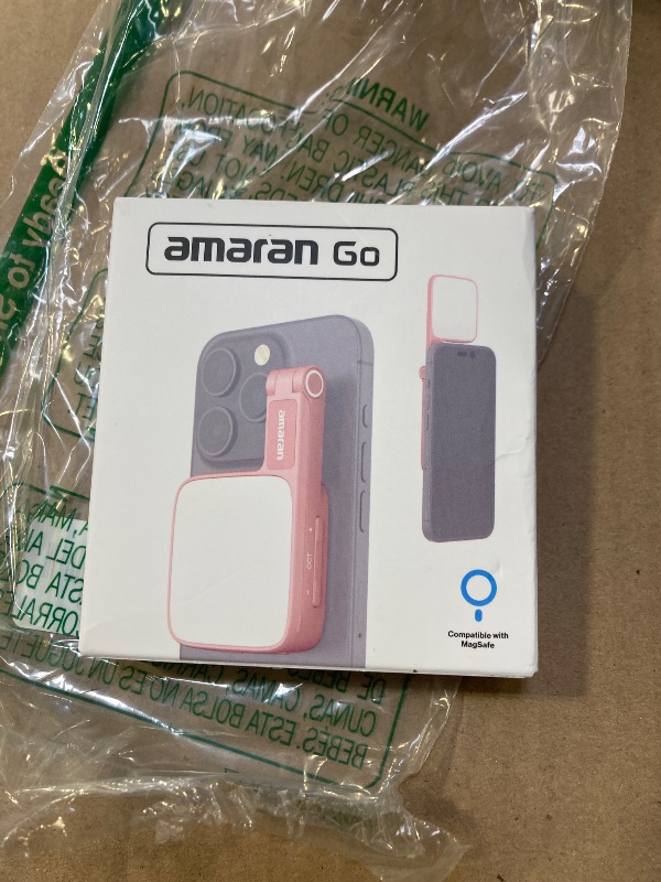 Photo 1 of Amaran Go Magnetic Phone Selfie Light, Portable LED Light with Built-in Mirror for Selfie, Makeup, Video Conference, TikTok (Pink)