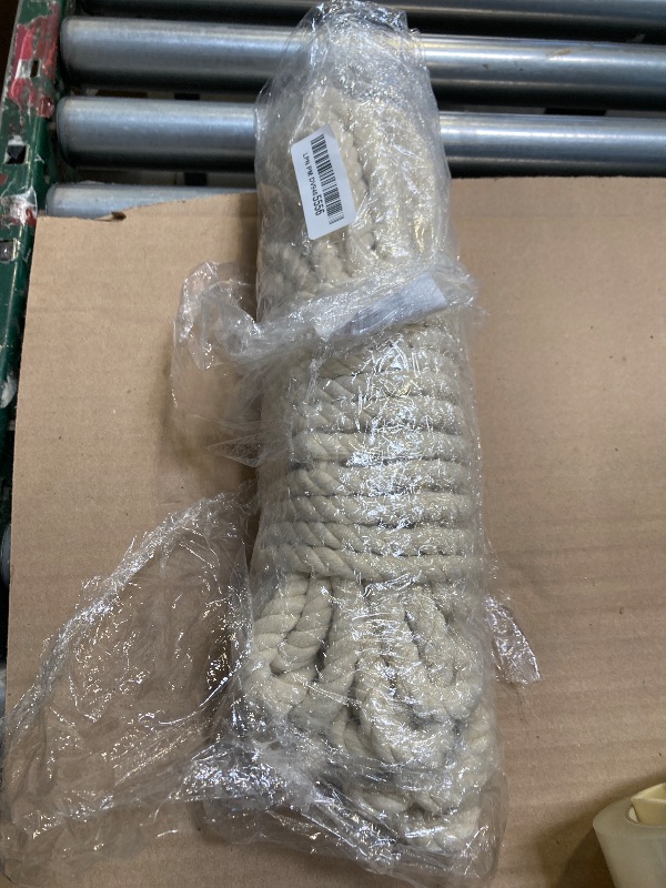 Photo 1 of Natural Cotton Rope (1/2inches x 50ft), 3-Strand Twisted Cotton Rope, Natural Thick White Rope, Soft Rope Cord Craft Rope for DIY Crafts Decoration Pet Toys, Indoor & Outdoor Use