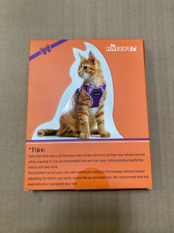Photo 1 of Halypet Cat Harness and Leash Set [H500 Pro Escape Proof Cat Harness for Walking, Adjustable Breathable Soft Travel Cat Leash, Reflective Strips Kitten Harness