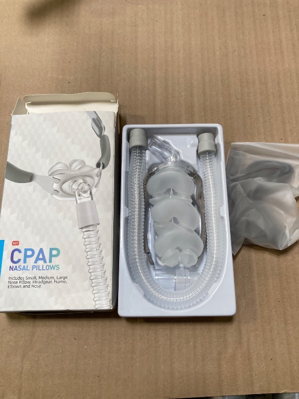 Photo 1 of Cushion-Flex TM Nasal CPAP Mask Sleep Apnea - CPAP Nasal Pillows - Includes Headgear, Frame, Elbows and Soft Sleeve - Reusable CPAP Supplies