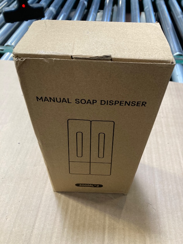 Photo 1 of Shampoo and Conditioner Dispenser, Shower Soap Dispenser 2 Chamber No Drill Shampoo Dispenser for Shower Wall Mounted Shampoo Conditioner Body Wash Dispenser for Bathroom Hotel,Large 400ML*2,White