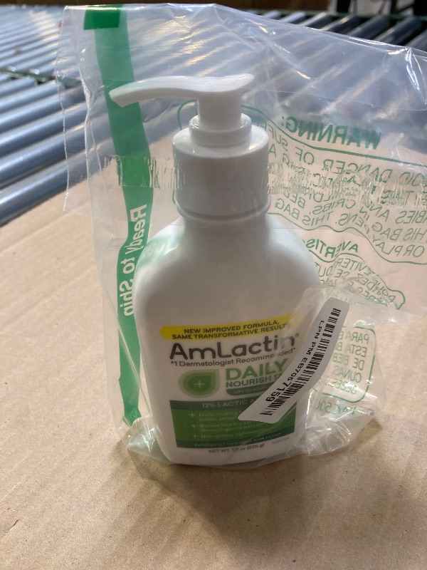 Photo 1 of AmLactin Daily Moisturizing Lotion for Dry Skin, 7.9 oz Pump Bottle, 2-in-1 Exfoliator - Body Lotion with 12% Lactic Acid, Dermatologist-Recommended