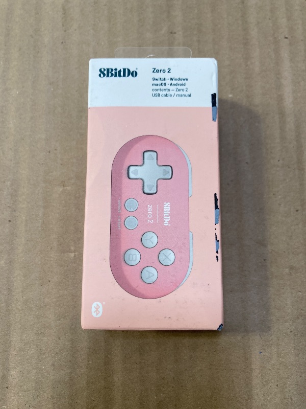 Photo 1 of 8Bitdo Zero 2 Bluetooth Key Chain Sized Mini Controller for Nintendo Switch, Windows, Android and macOS (Pink Edition)
