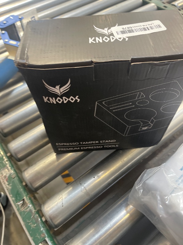 Photo 1 of KNODOS 54mm Espresso Tamping Station V3 Walnut Portafilter Holder Espresso Organizer for Breville Machines with Tamper Holder, Distributor Slot, and Multi Accessory Storage