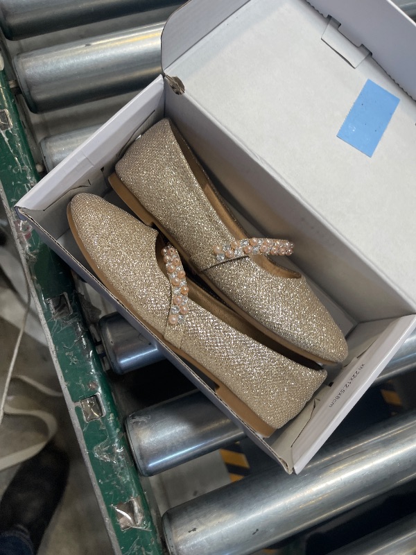 Photo 1 of DREAM PAIRS Girls Mary Jane Dress Shoes Ballerina Flats for Wedding, Party (Toddler/Little Kid/Big Kid),Size 12 Little Kid,Gold/Glitter,SERENA-100-KIDS