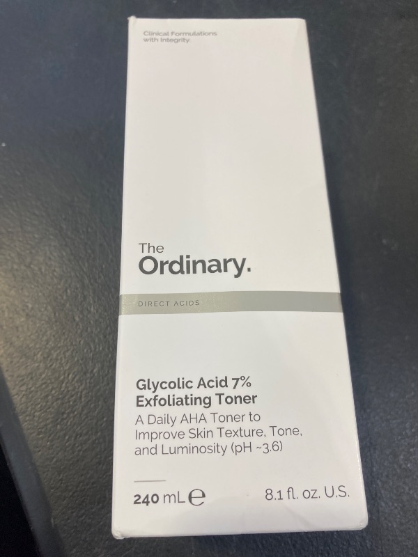 Photo 1 of The Ordinary Glycolic Acid 7% Exfoliating Toner, Brightening and Smoothing Daily Toner for More Even-Looking Skin Tone, 8.1 Fl Oz