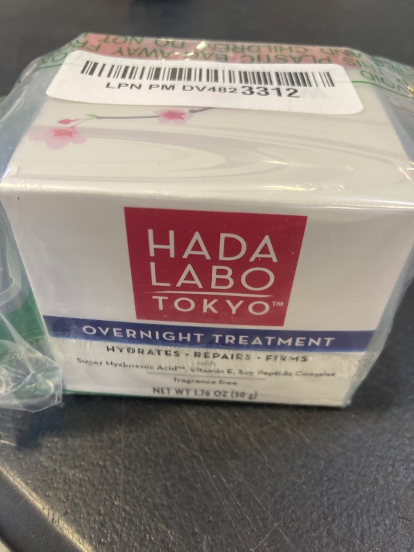 Photo 1 of Hada Labo Tokyo Anti-Aging Overnight Treatment, Hyaluronic Acid Night Cream for Intense Hydration, Skin Renewal With Collagen, Japanese Honeysuckle, Soy Peptides, Moisturizing Face Cream, 1.76 oz