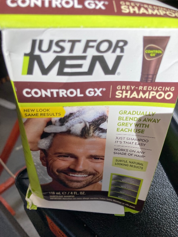 Photo 1 of Just For Men Control GX Grey Reducing Shampoo, Gradual Hair Color with Keratin for Stronger Thicker and Healthier Looking Hair, 4 Fl Oz - Pack of 1 (Packaging May Vary)