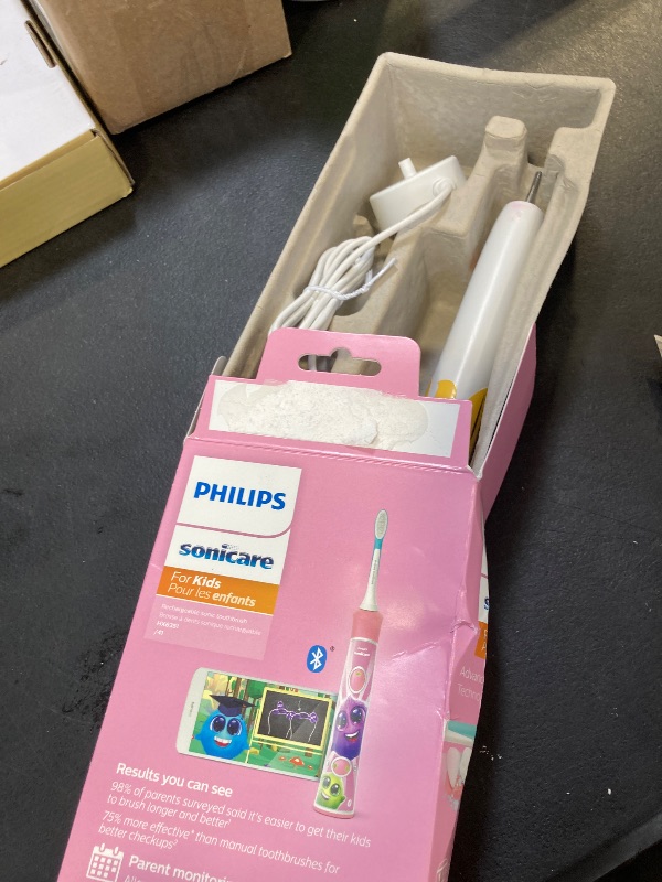 Photo 1 of Philips Sonicare for Kids 3+ Bluetooth Connected Rechargeable Electric Power Toothbrush, Interactive for Better Brushing, Pink, HX6351/41