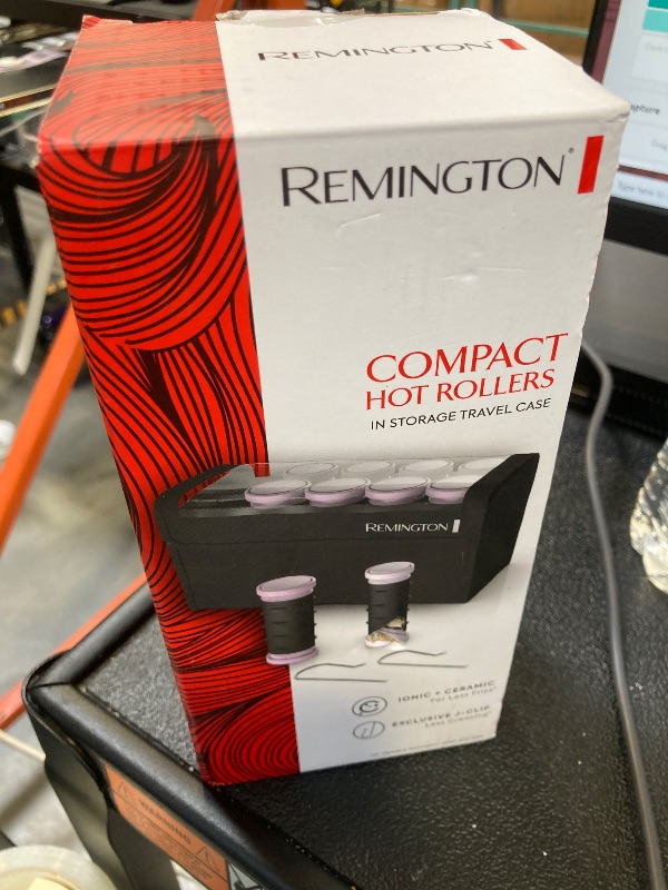 Photo 1 of Remington Compact Ceramic Dual Voltage Hot Rollers for Long and Short Hair, Hair Setters, Hair Curlers, 1-1 ¼" Purple/Black, 10 Piece Set