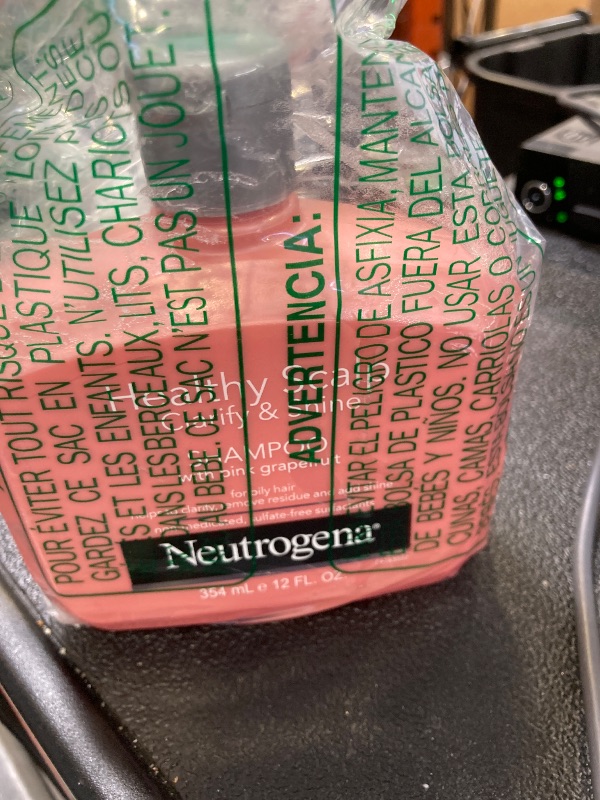Photo 1 of Neutrogena Exfoliating Healthy Scalp Clarify & Shine Shampoo for Oily Hair and Scalp, Anti-Residue Shampoo with Pink Grapefruit, pH-Balanced, Paraben & Phthalate-Free, Color-Safe, 12oz