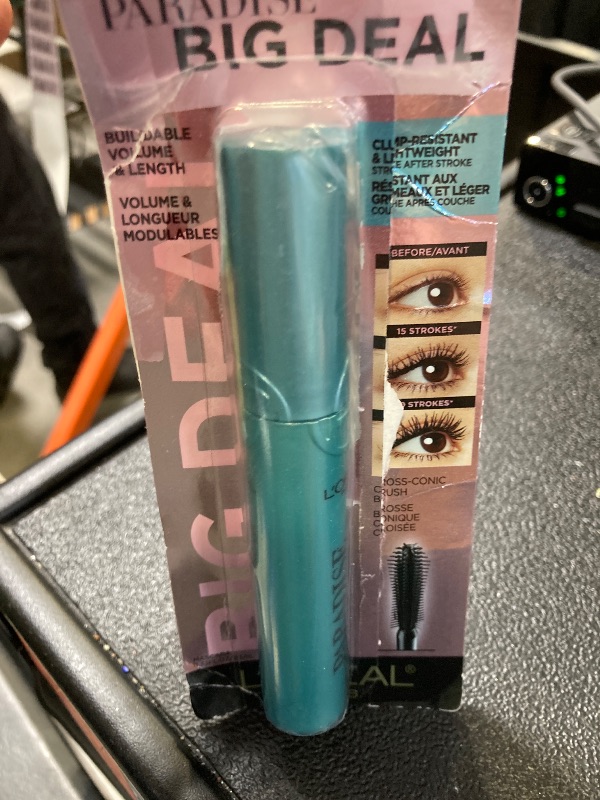 Photo 1 of L'Oreal Paris Paradise Big Deal Waterproof Mascara, Volumizing and Lengthening Formula, Buildable, Clump Resistant, Black Mascara, 0.33 Fl Oz