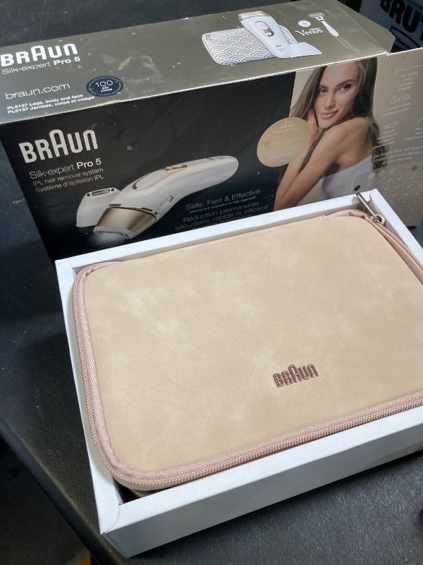 Photo 1 of Braun IPL at Home Laser Hair Removal for Women and Men, Silk Expert Pro 5 PL5137 with Venus Swirl Razor, Long-Lasting Reduction in Hair Regrowth for Body & Face, Corded, PL5137