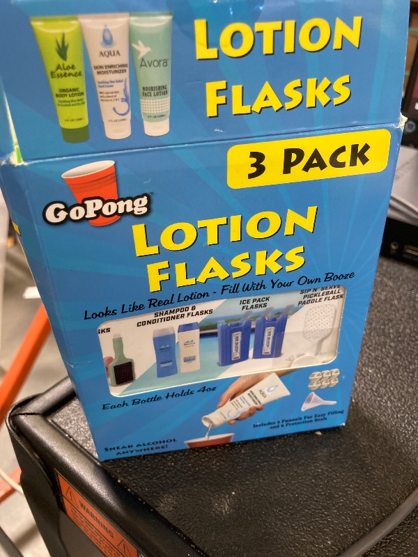 Photo 1 of GoPong Hidden Lotion Flask - 3-Pack Plastic Drinking Flasks
