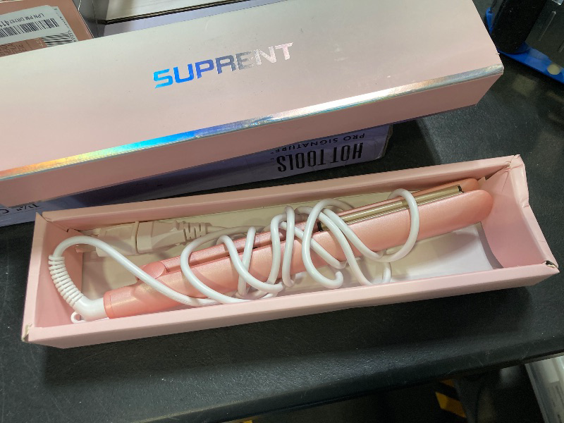 Photo 1 of SUPRENT Hair Straightener 1 Inch Flat Iron- 2-in-1 Ceramic Straightens & Curls for Travel- Heats Up Fast- Hair Straightening Iron with 110-240V Dual Voltage and LCD Display- Pink