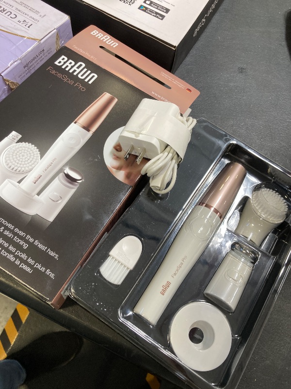 Photo 1 of Braun Face Epilator Facespa Pro 911, Facial Hair Removal for Women, Hair Removal Device, 3-in-1 Epilating, Cleansing Brush and Skin Toning with 3 extras