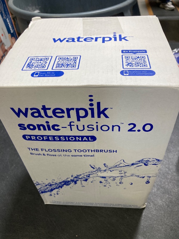 Photo 1 of Waterpik Sonic-Fusion 2.0 Professional Flossing Electric Toothbrush with Water Flosser Combo In One, White SF-04, Packaging May Vary