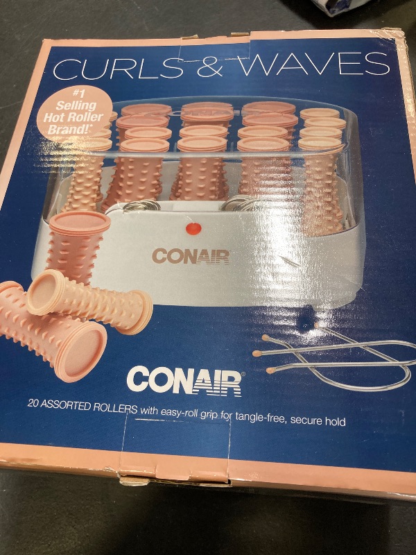 Photo 1 of Conair Double Ceramic Hot Rollers for Long, Medium, and All Hair - Hair Curler - Hair Roller Clips Included - 1/2 inch, 3/4 inch, and 1 inch Rollers
