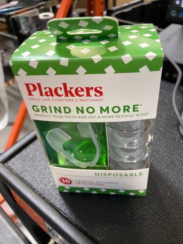 Photo 1 of Plackers Grind No More Night Guard, Nighttime Protection for Teeth, Sleep Well, BPA Free, Ready to Wear, Disposable, One Size Fits All, 10 Count