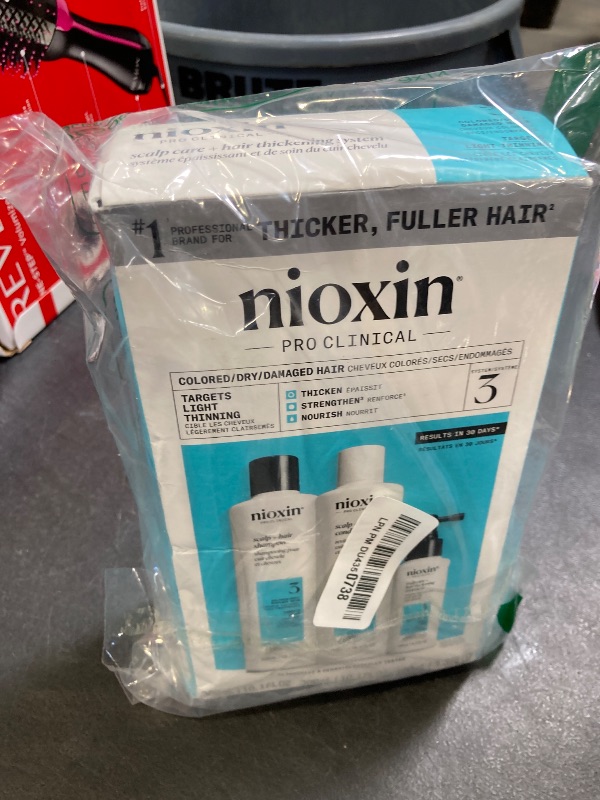 Photo 1 of Nioxin Scalp + Hair Thickening System 3 | For Colored or Damaged Hair with Light Thinning | With Niacinamide and Biotin | Full Size| 3 Month Supply