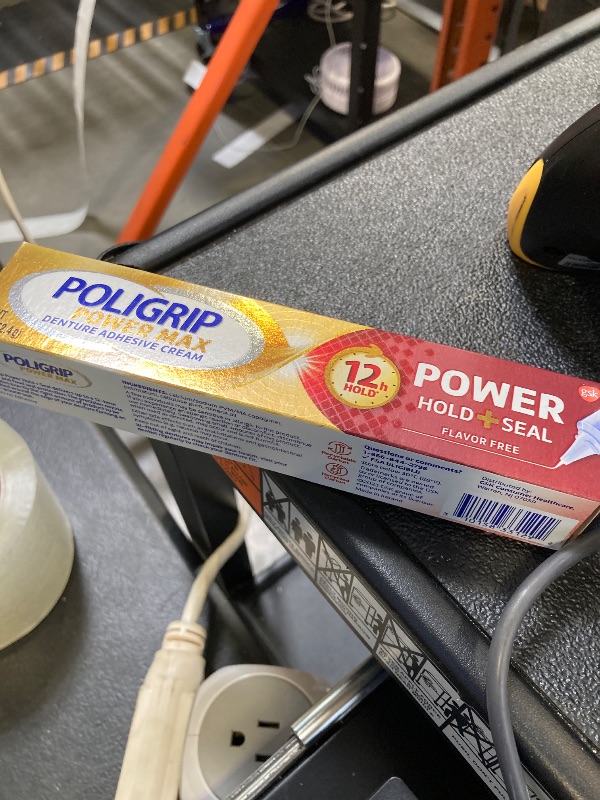 Photo 1 of Super Poligrip Power Max Power Hold plus Seal Denture Adhesive Cream, Denture Cream for Secure Hold and Food Seal, Flavor Free - 2.2 oz