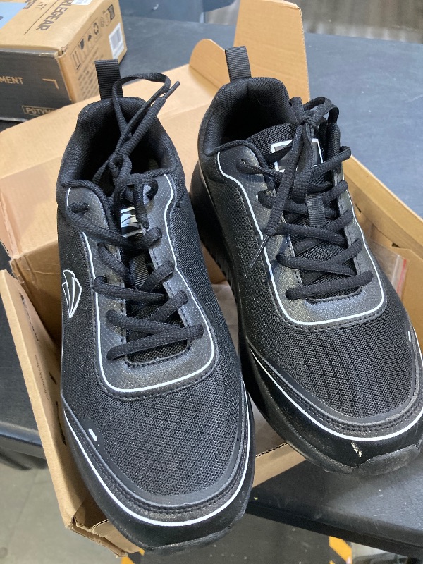 Photo 1 of QAUPPE Womens Walking Shoes with Arch Support Wide Orthotic Athletic Sneakers Plantar Fasciitis Tennis for Heel and Foot Pain Relief AllBlack US 10