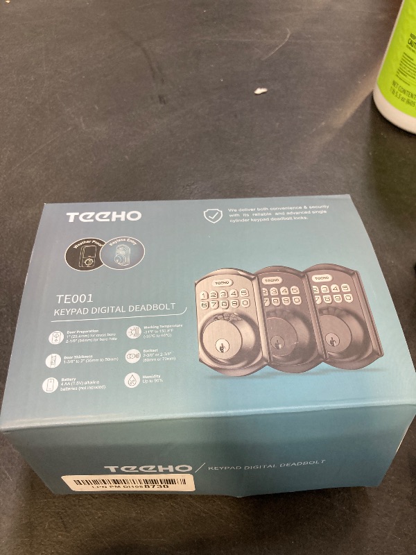 Photo 1 of TEEHO TE001 Keyless Entry Door Lock with Keypad - Smart Deadbolt Lock for Front Door with 2 Keys - Auto Lock - Easy Installation - Oil-Rubbed Bronze